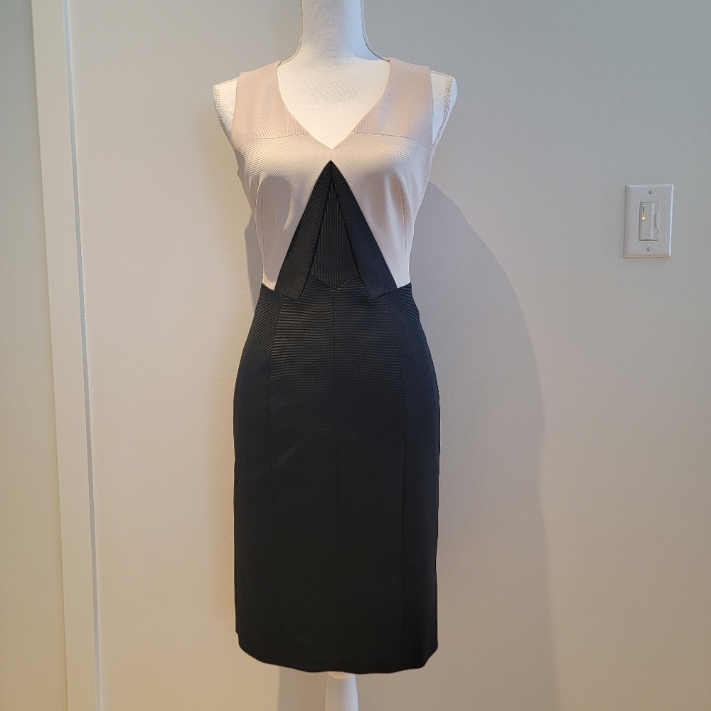 ❤️KAREN MILLEN BLUSH PINK AND BLACK COCKTAIL DRESS